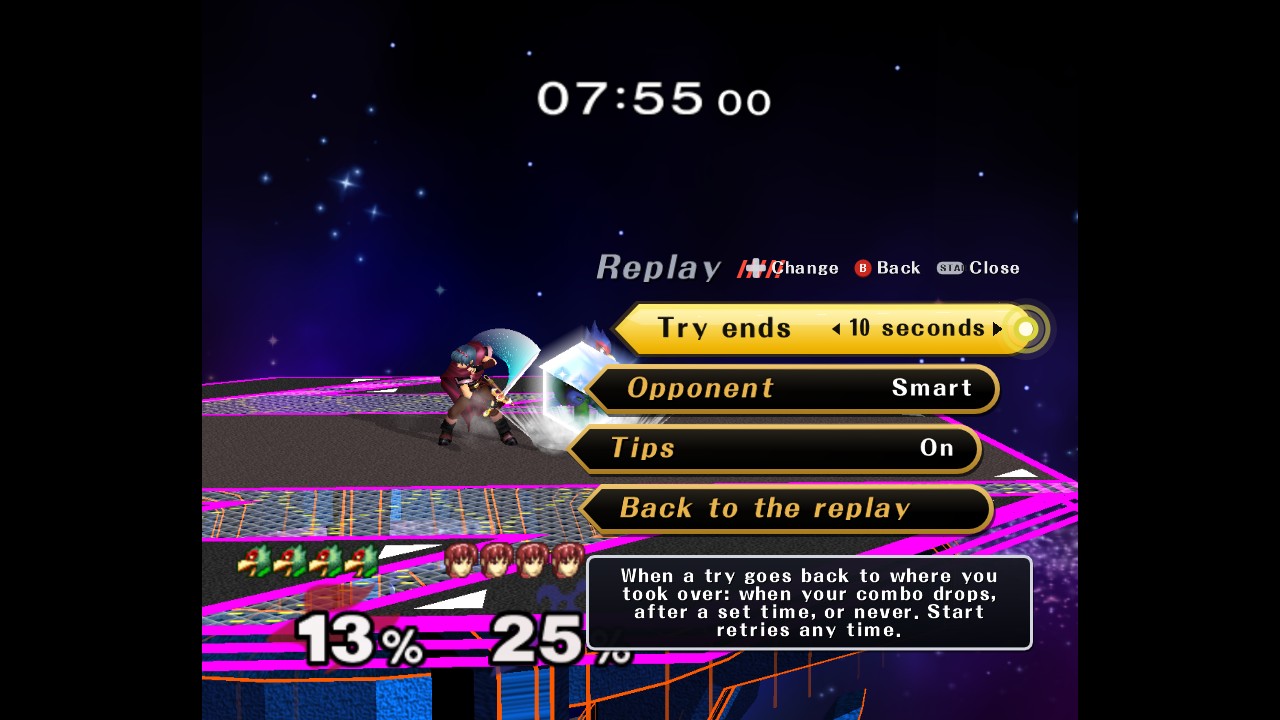 Replay settings in game